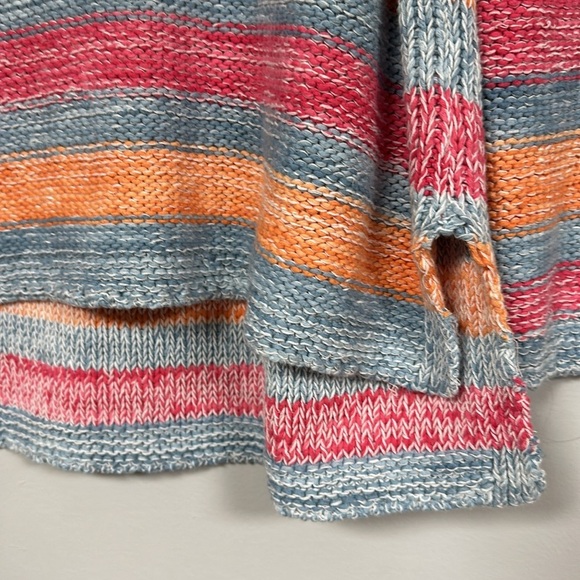 Beautiful Multi-Color Stripe Loose Knit Sweater , L - Picture 4 of 8